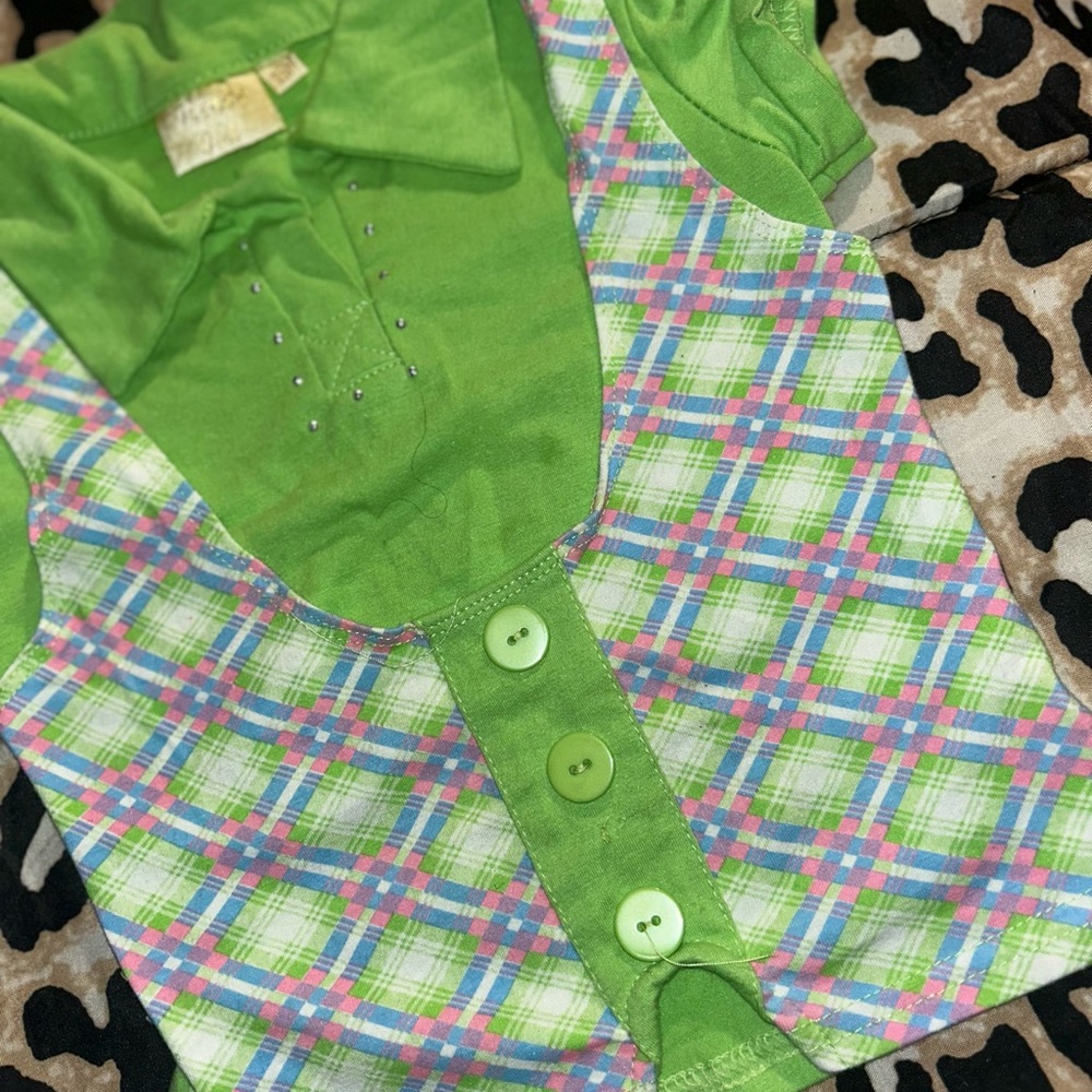 Green Plaid Kids Shirt
